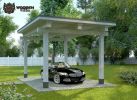 Навес для автомобиля из клееного бруса 4х7м (2 фотографии)